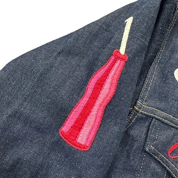 VTG 70s Levi’s Embroidered Tiger Denim Trucker Jacket Floral Patch Small RARE - Picture 6 of 16